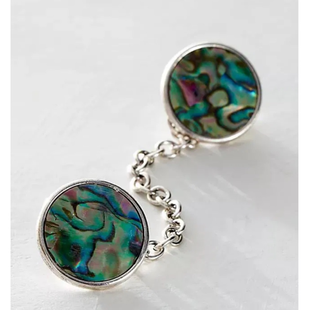 NWT Free People seeing double natural stone marble green blue pin